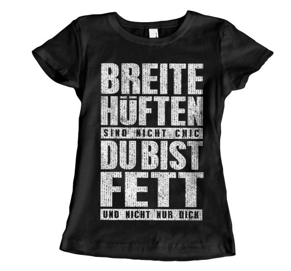 Fun Breite Hüften Girlie Shirt black