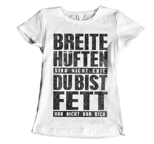 Fun Breite Hüften Girlie Shirt white | Girly T-Shirt