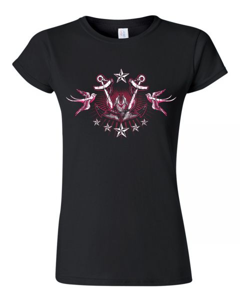 Rock Style Anchor & Swallow | Girly T-Shirt